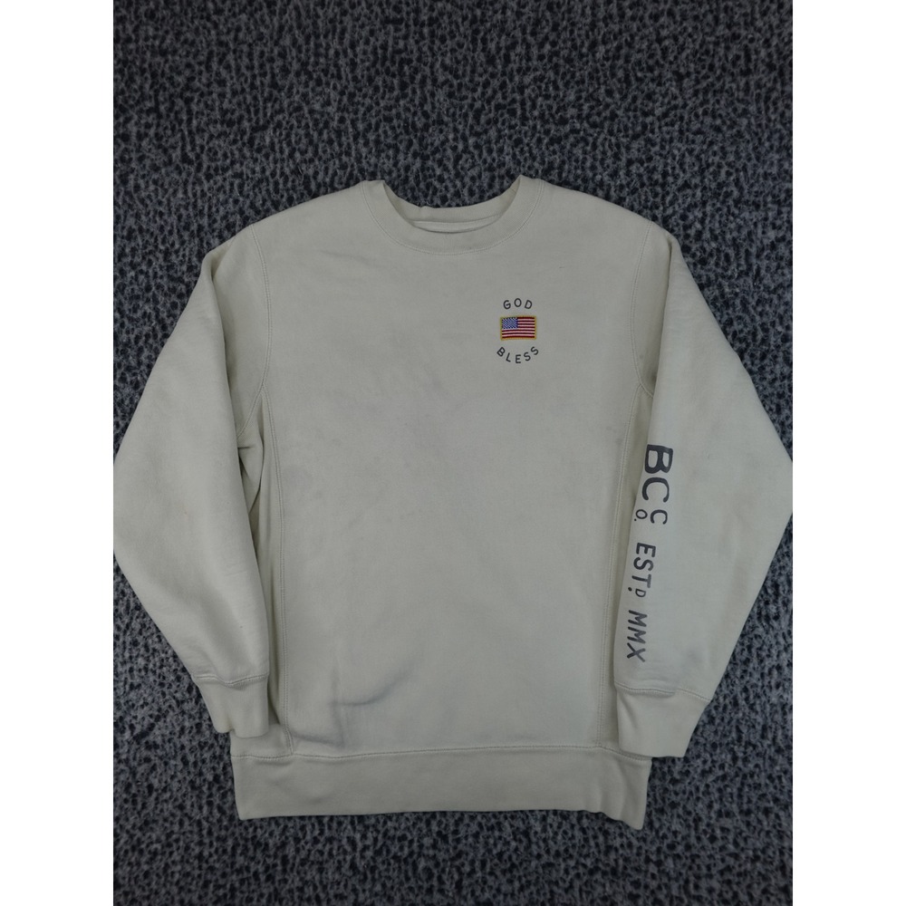 Barnabas Sweatshirt Mens Small Cream USA Graphic God Bless IND5000CC